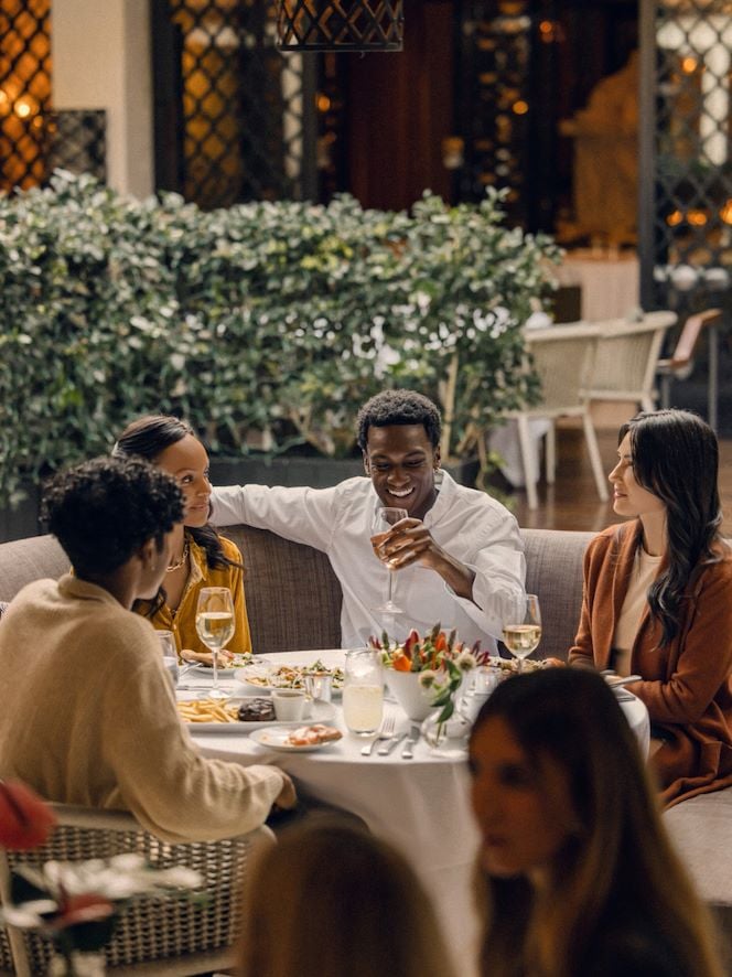 Dining in The Restaurant at Hotel Bel-Air, Los Angeles