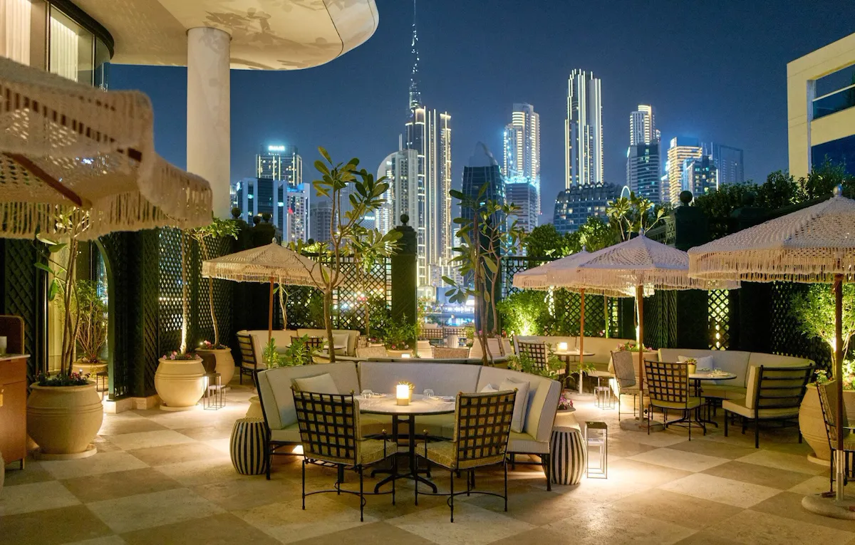 Image of Veranda design and food at The Lana - Dorchester Collection