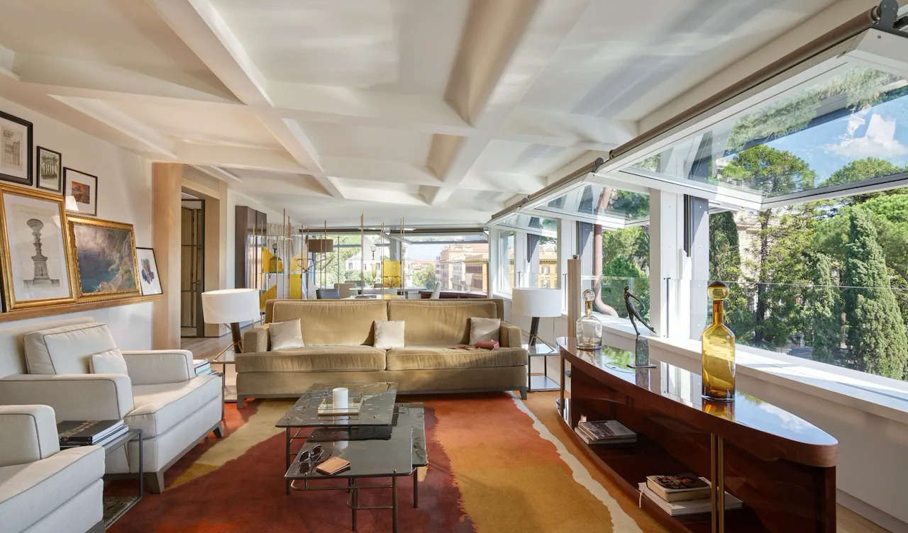 Living area at Bellavista Penthouse suite, Hotel Eden