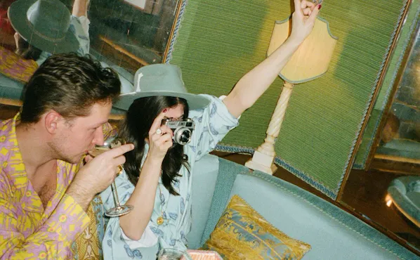 guest enjoying Vesper Bar