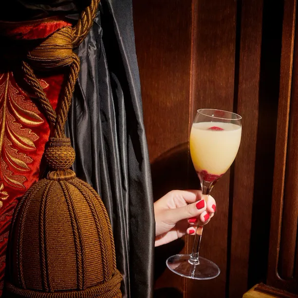 View behind the curtain of the cocktail 228 at Le Bar 228 at Le Meurice, Paris - Dorchester Collection