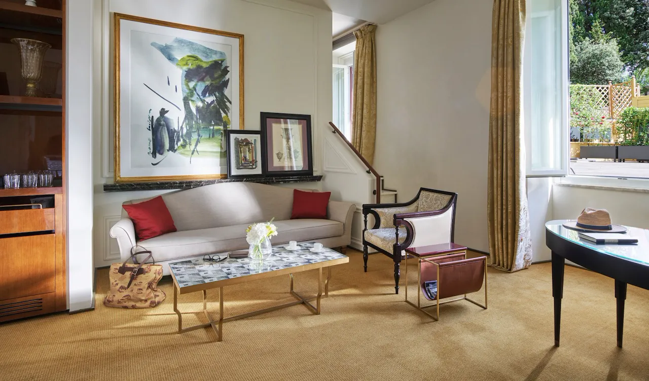 Aurora Terrace suite living room at Hotel Eden