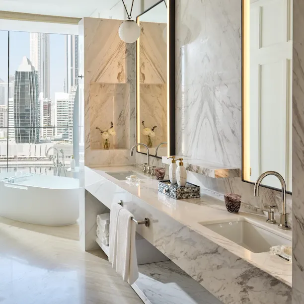 The Lana Marina Junior Suite bathroom interior