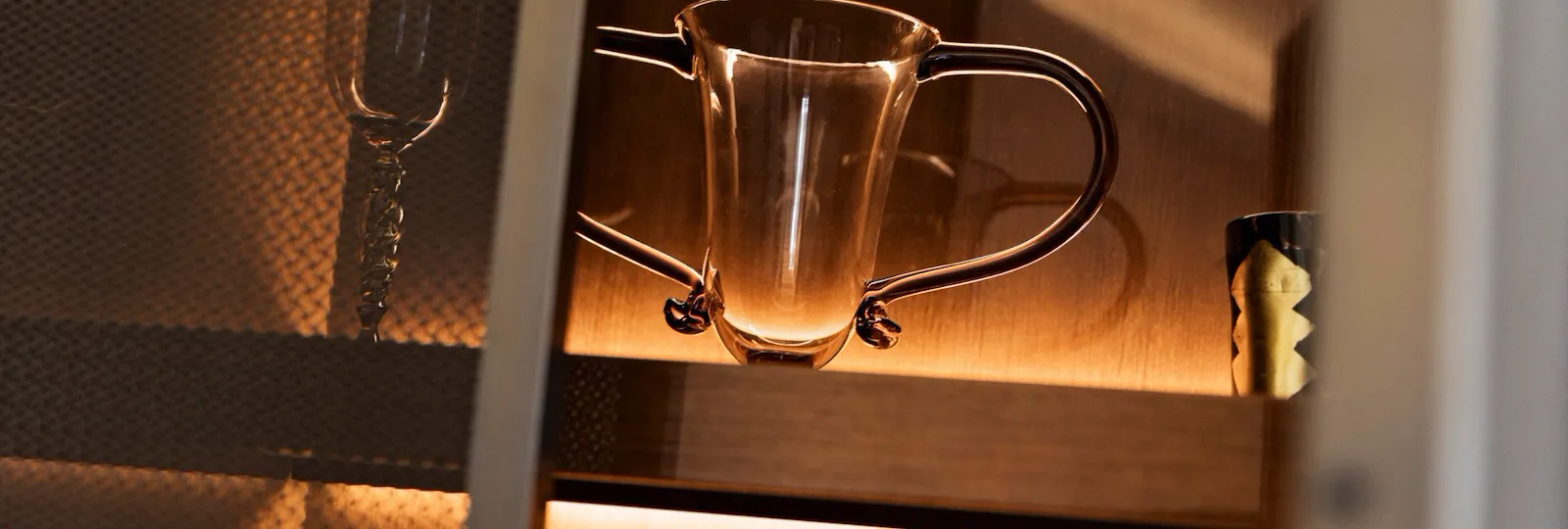 Murano glass vase inside cupboard at Hotel Eden, Rome