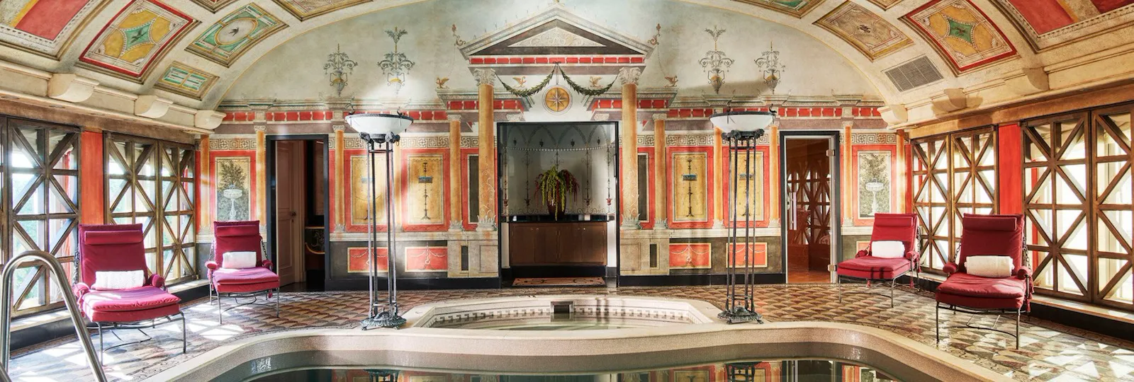 Presidential Suite private swimming pool, sauna and Turkish bath set in an opulent, hand-painted and mosaic tiled lounge