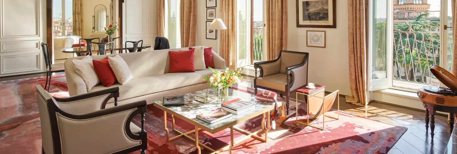 Presidential suite living room at Hotel Eden, Rome