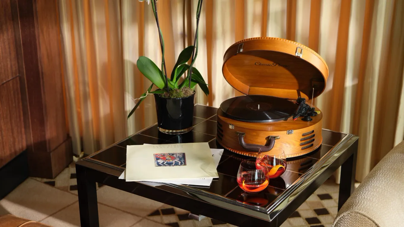 The Penthouse terrace suite in eventing light at 45 Park Lane