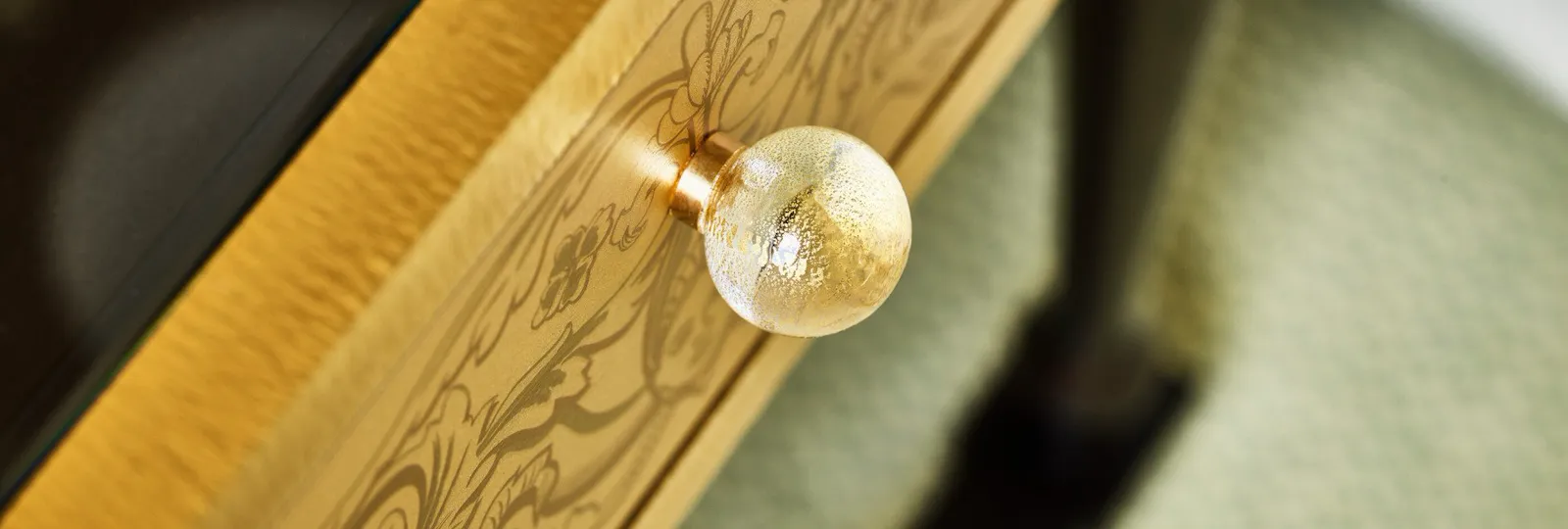 Detail of drawer's knob at Junior suite at Hotel Eden, Rome