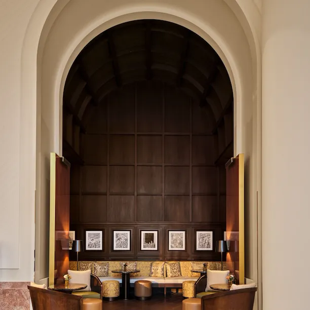 View of Bitter Honey bar entrance from lobby at The Lana, Dubai