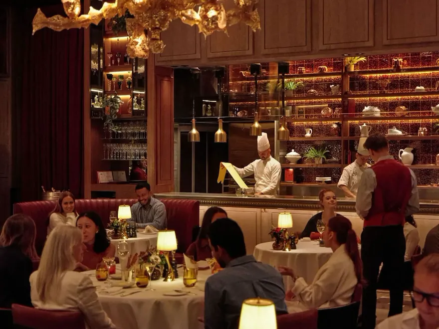 The Grill at The Dorchester interior image with models dining