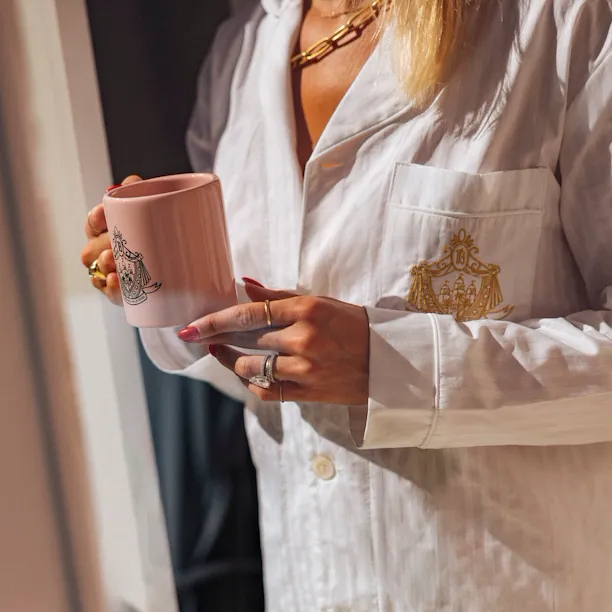 BHH pajama and pink mug moment