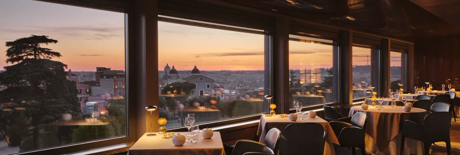 Vista panoramica del ristorante La Terrazza a Hotel Eden Roma