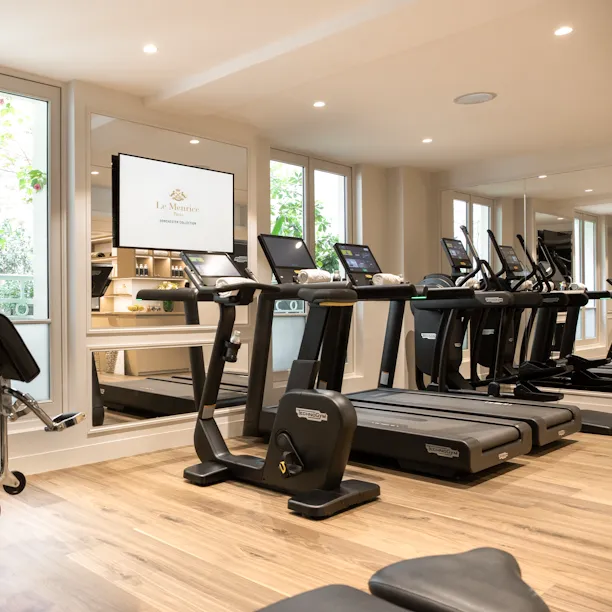 Overview of the Fitness room at Spa Valmont.