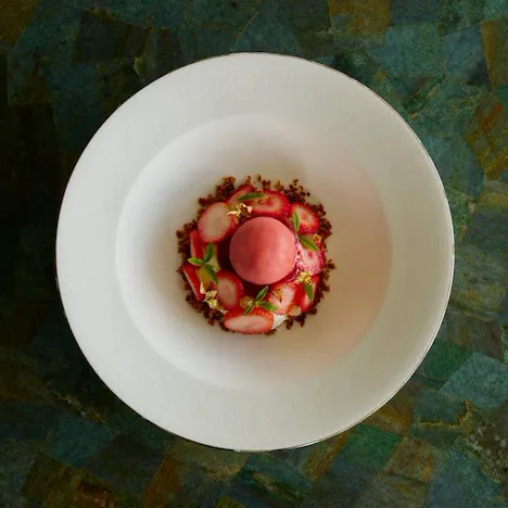 House Menu - Strawberries and Cream with Lemon Verbena