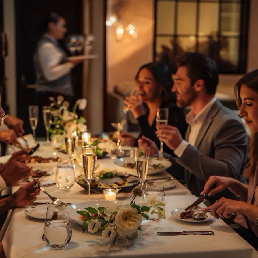 Dining in The Restaurant at Hotel Bel-Air, Los Angeles