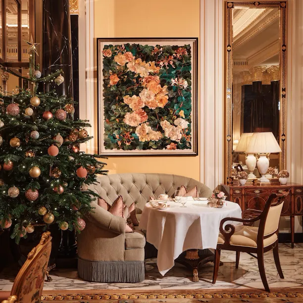 Images showing the Christmas decorations at The Dorchester